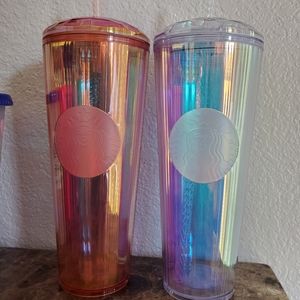 2 starbucks Iridescent cold cups